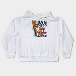 San diego big wave surfing Kids Hoodie